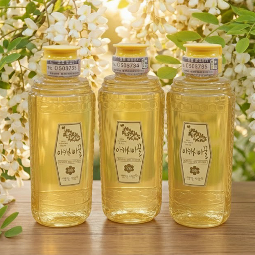 아카시아꿀 500g x 3병 (100%숙성생꿀) 25년 햇꿀